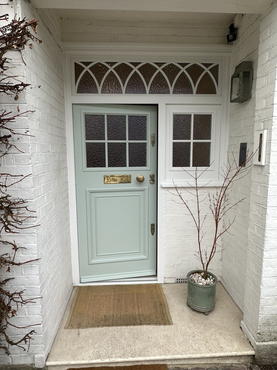 1920s front door with transom windows