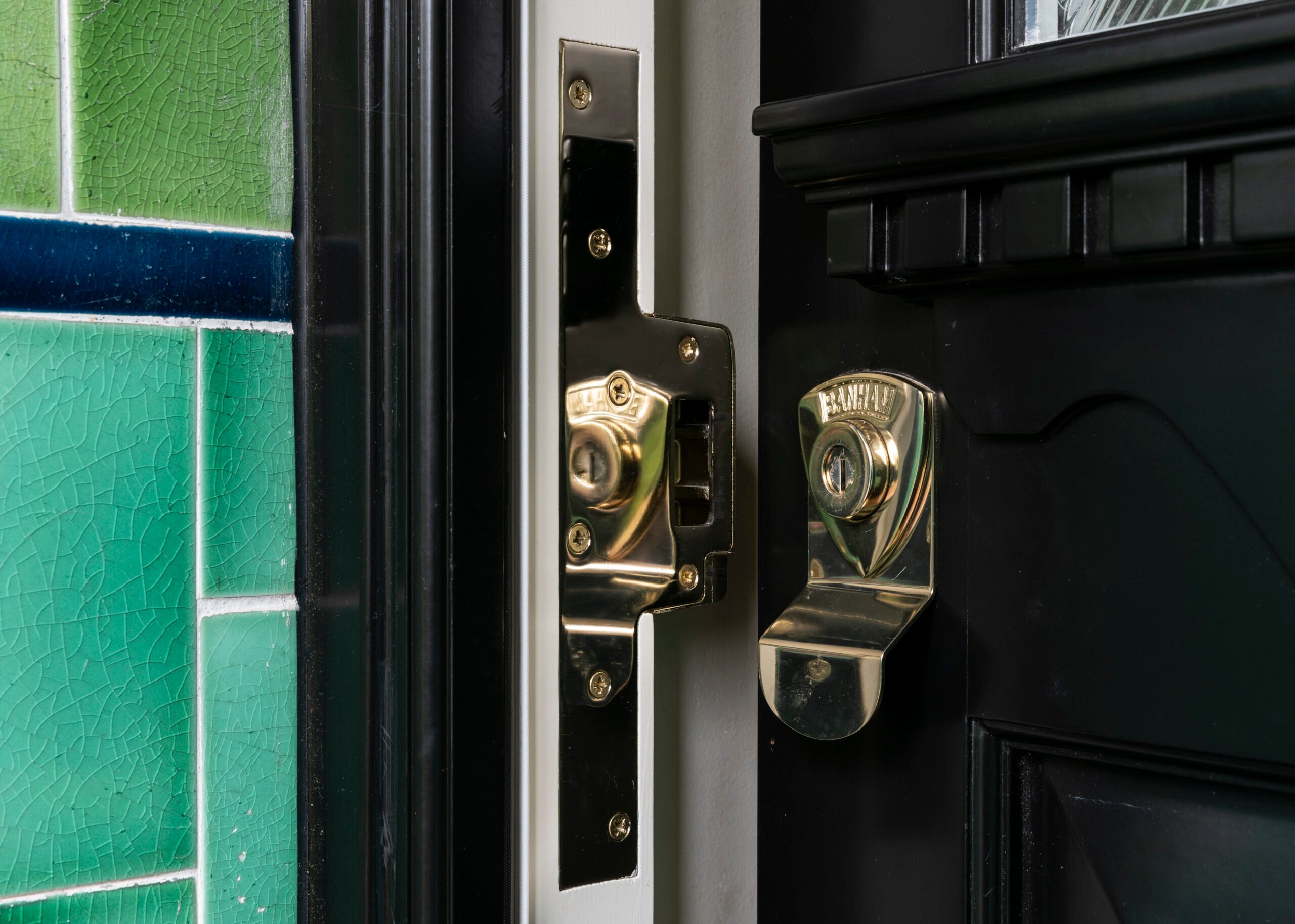 Black front door detailing