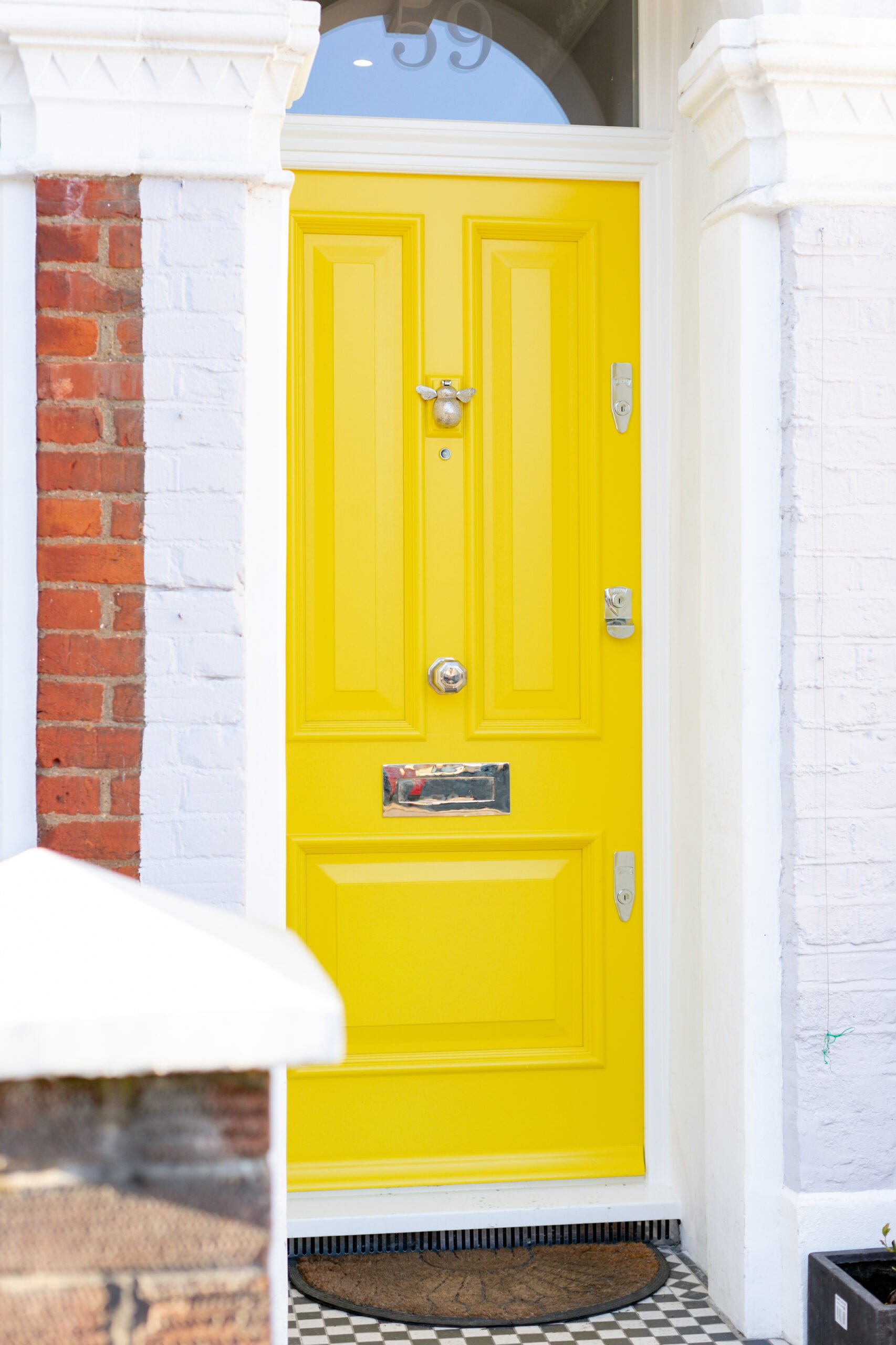 Bright yellow front door