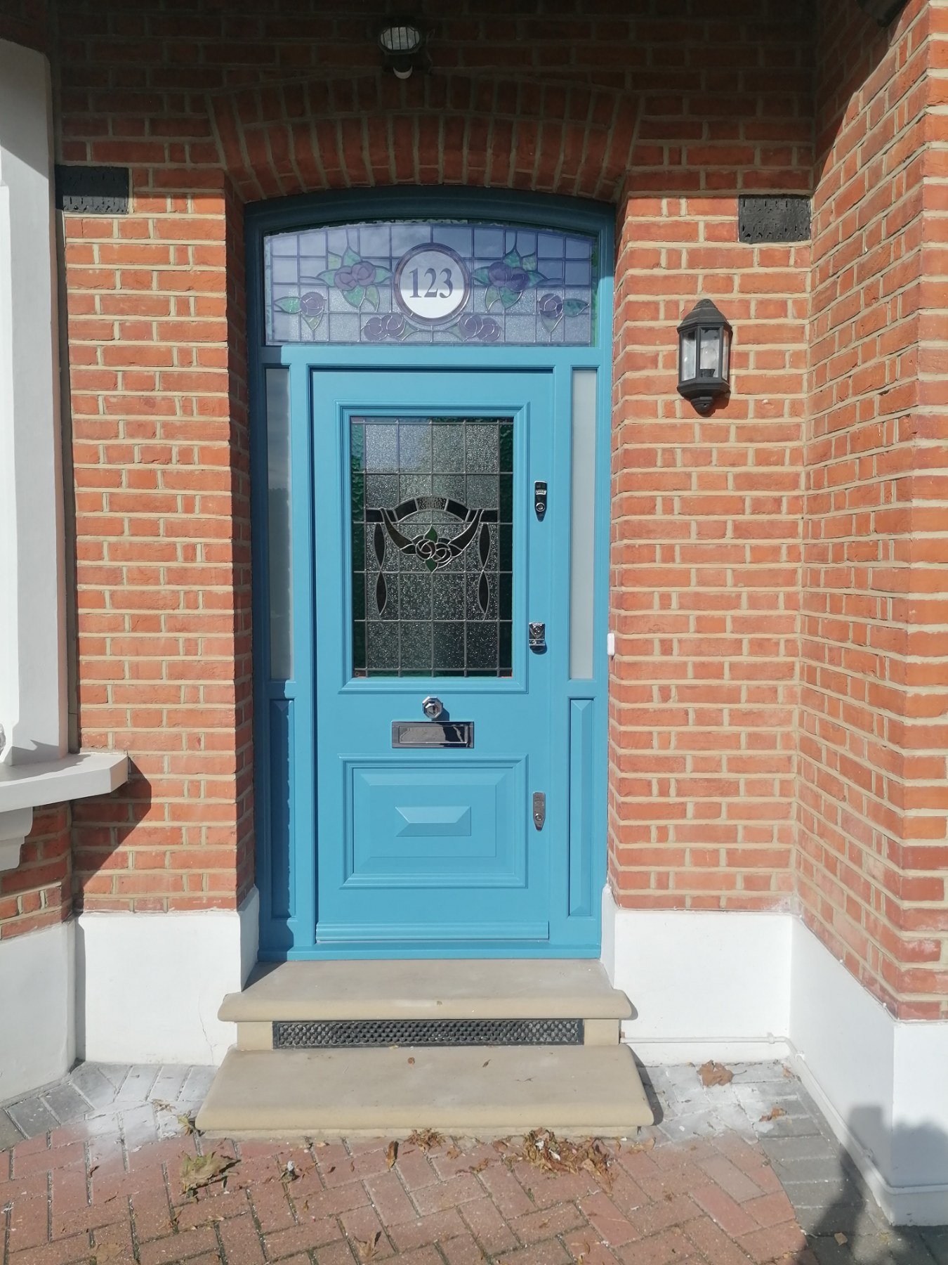 Classic pale blue front door
