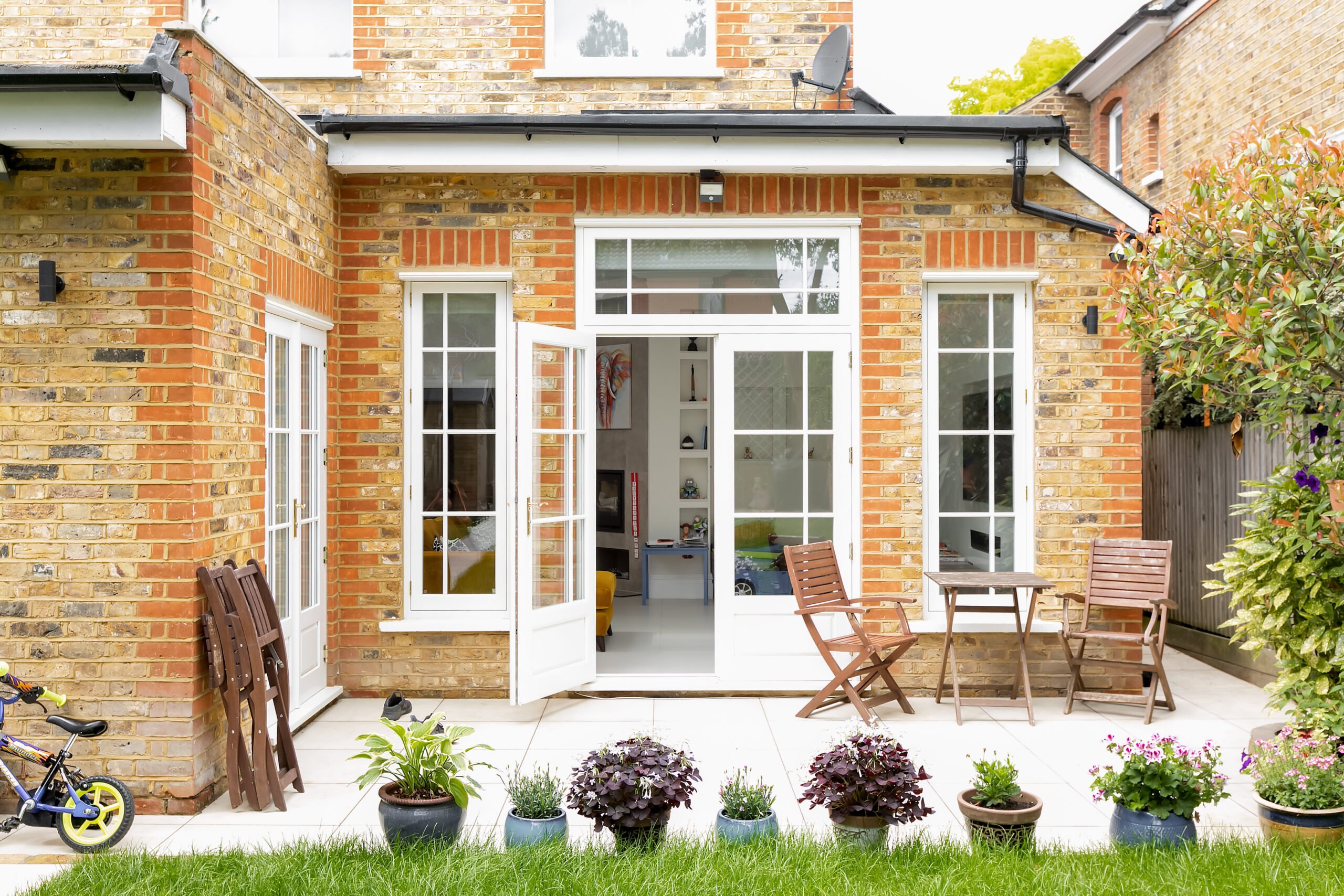 Georgian Style French Front Door with Brick