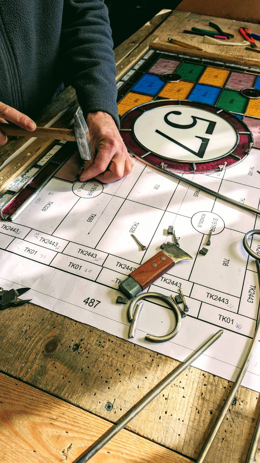 Stained Glass Front Door Work in Progress 2