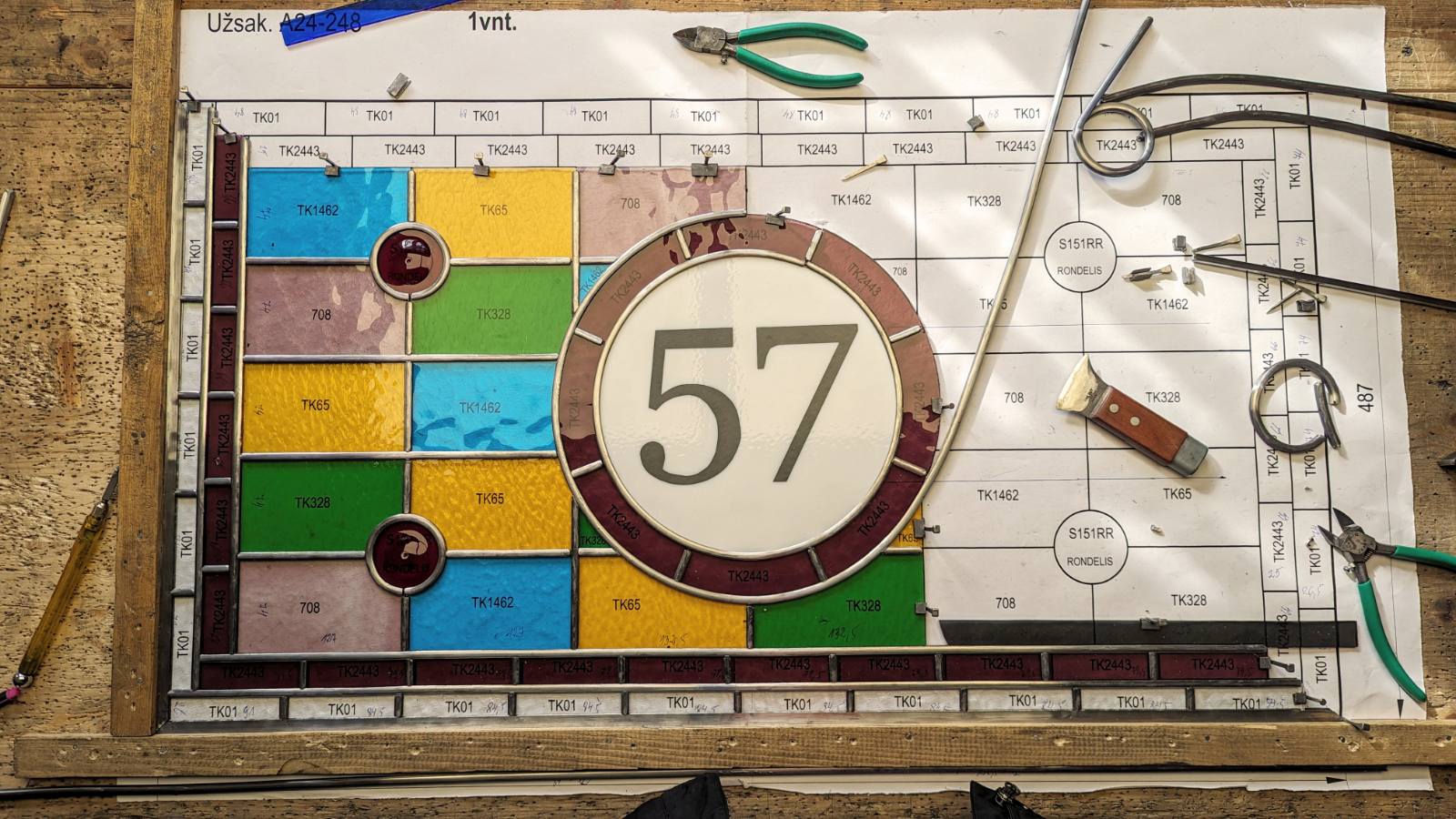 Stained Glass Front Door Work in Progress 3