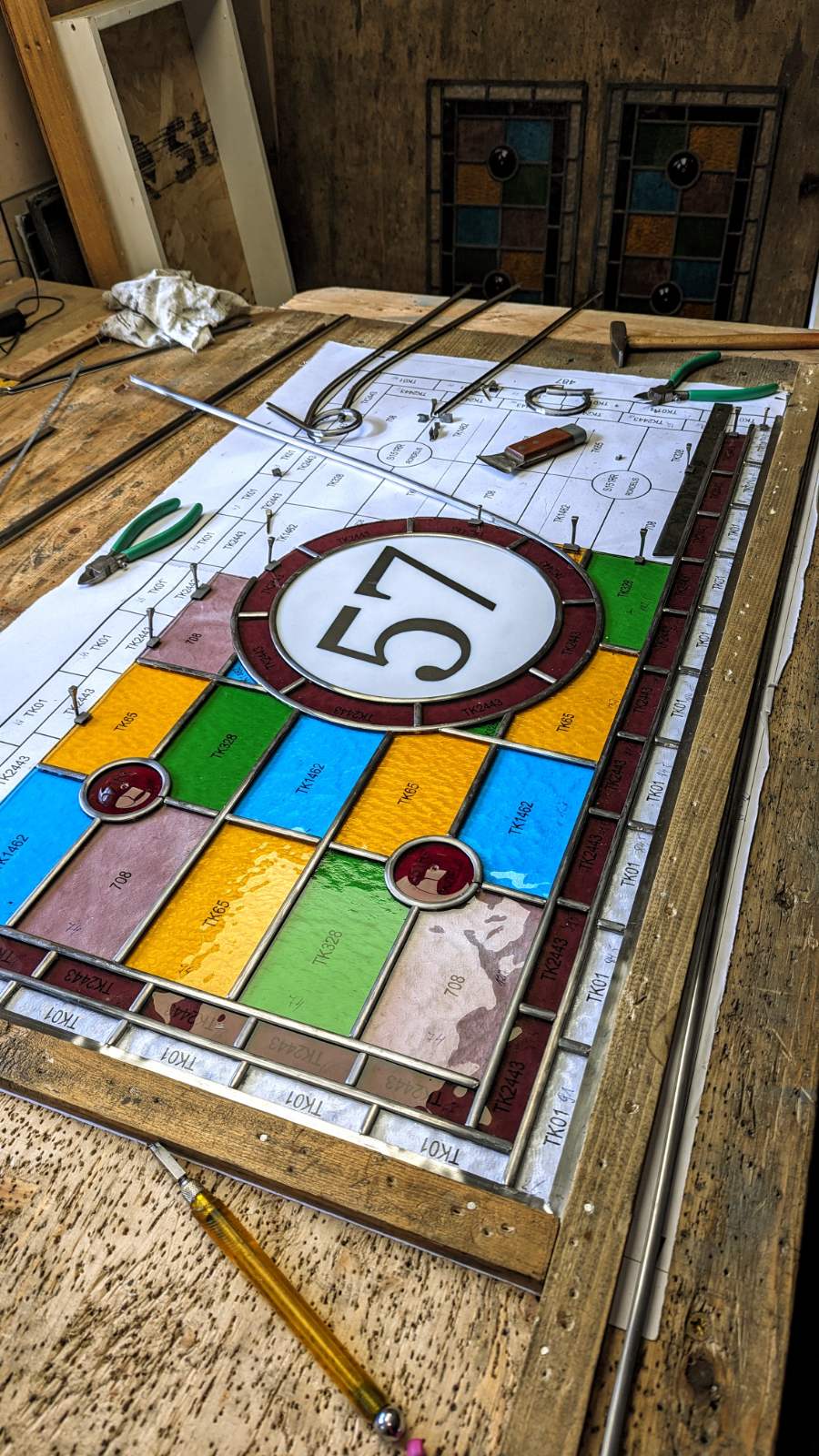 Stained Glass Front Door Work in Progress