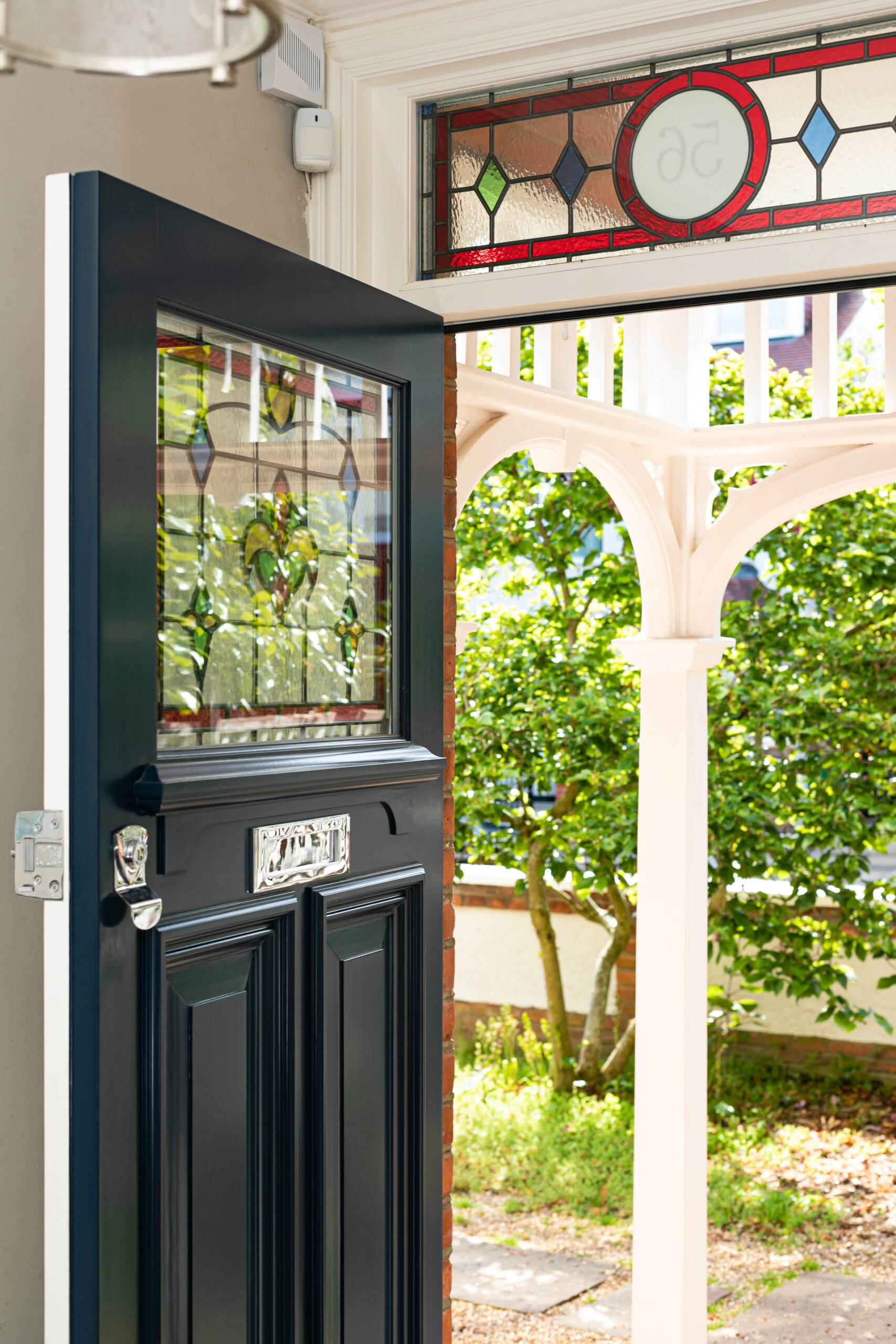 black 1930s style front door