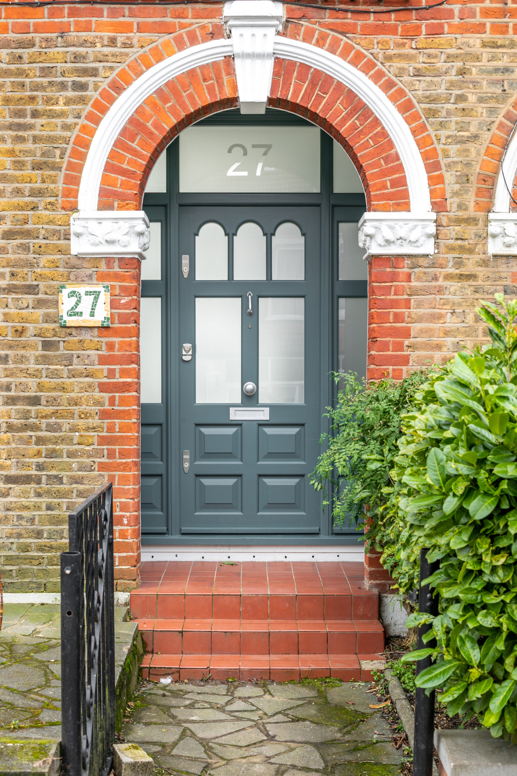 black edwardian front door