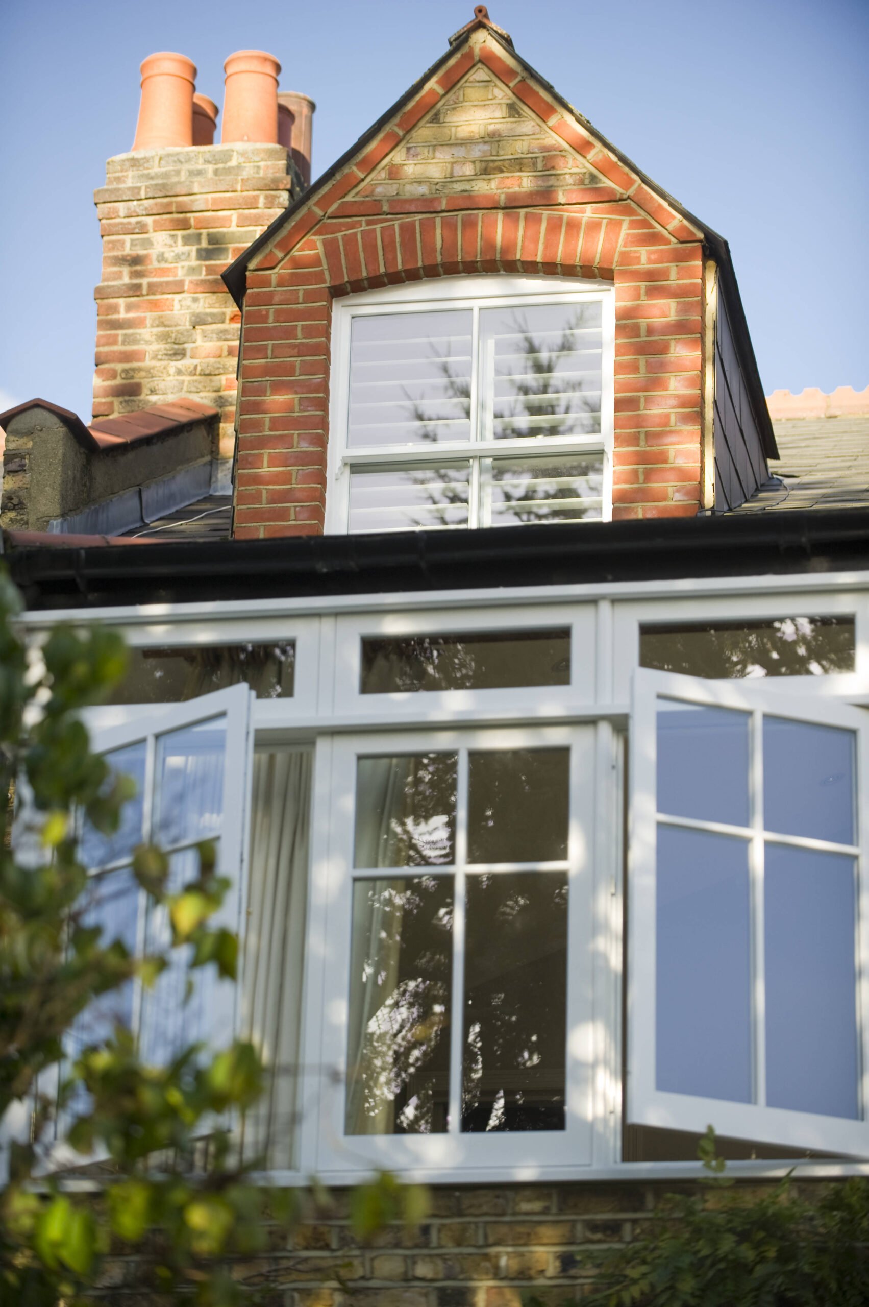 brick gable dormer window exterior