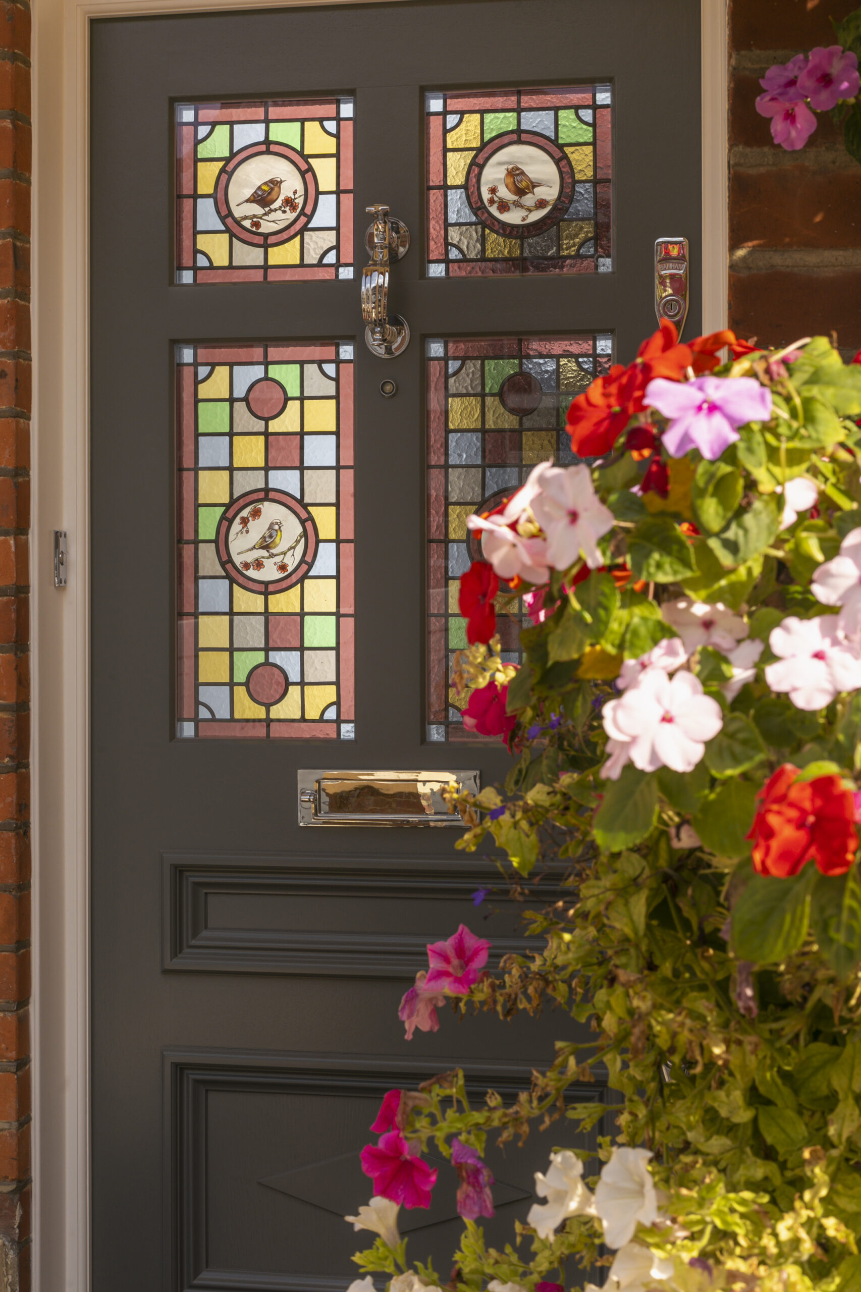 edwardian front door with flowers
