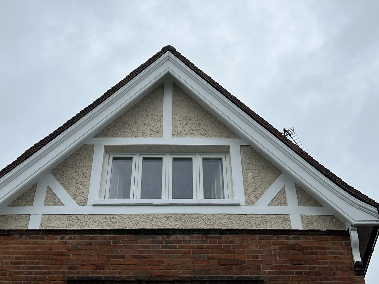 gable dormer window with white trim