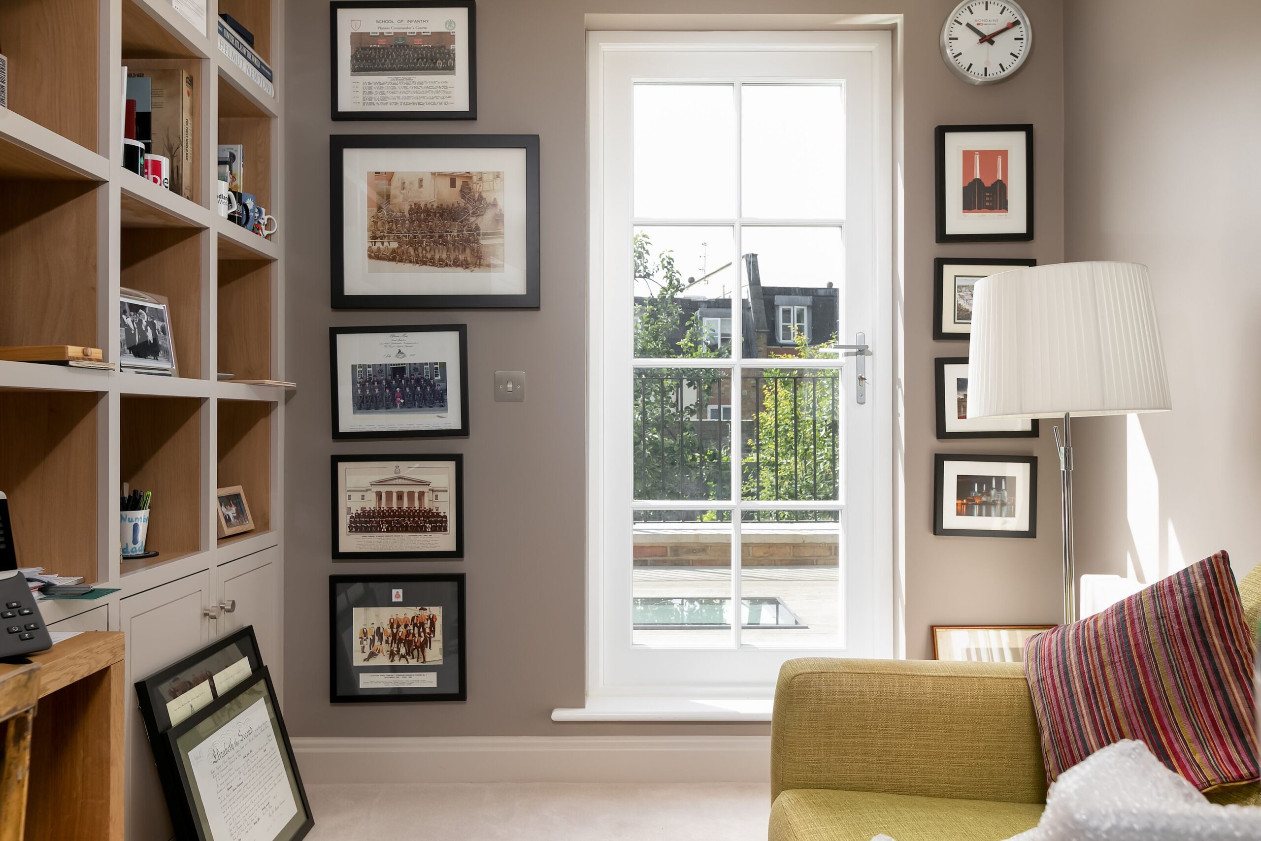 glazed white side door in modern room