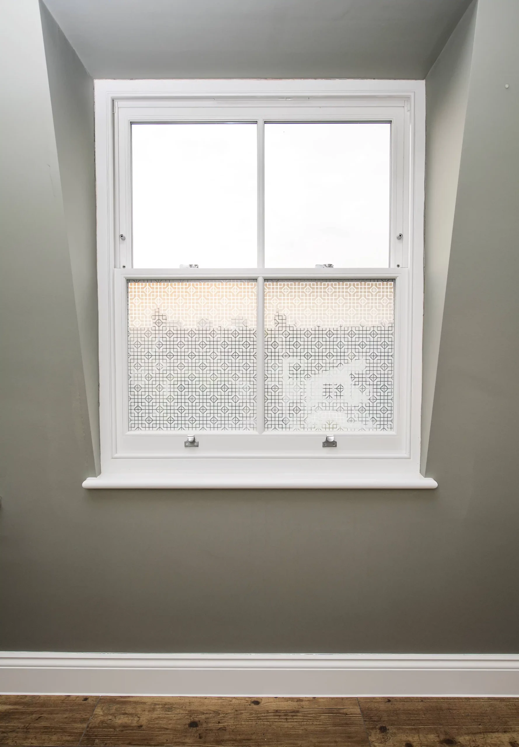 sash dormer window with privacy glass